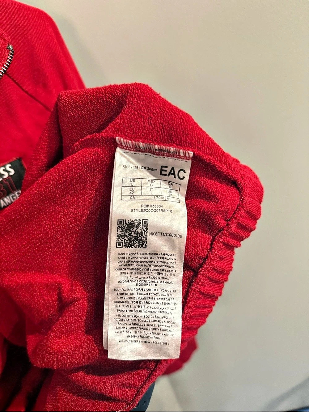 GUESS Red Quarter-Zip Sweatshirt - Picture 4 of 6